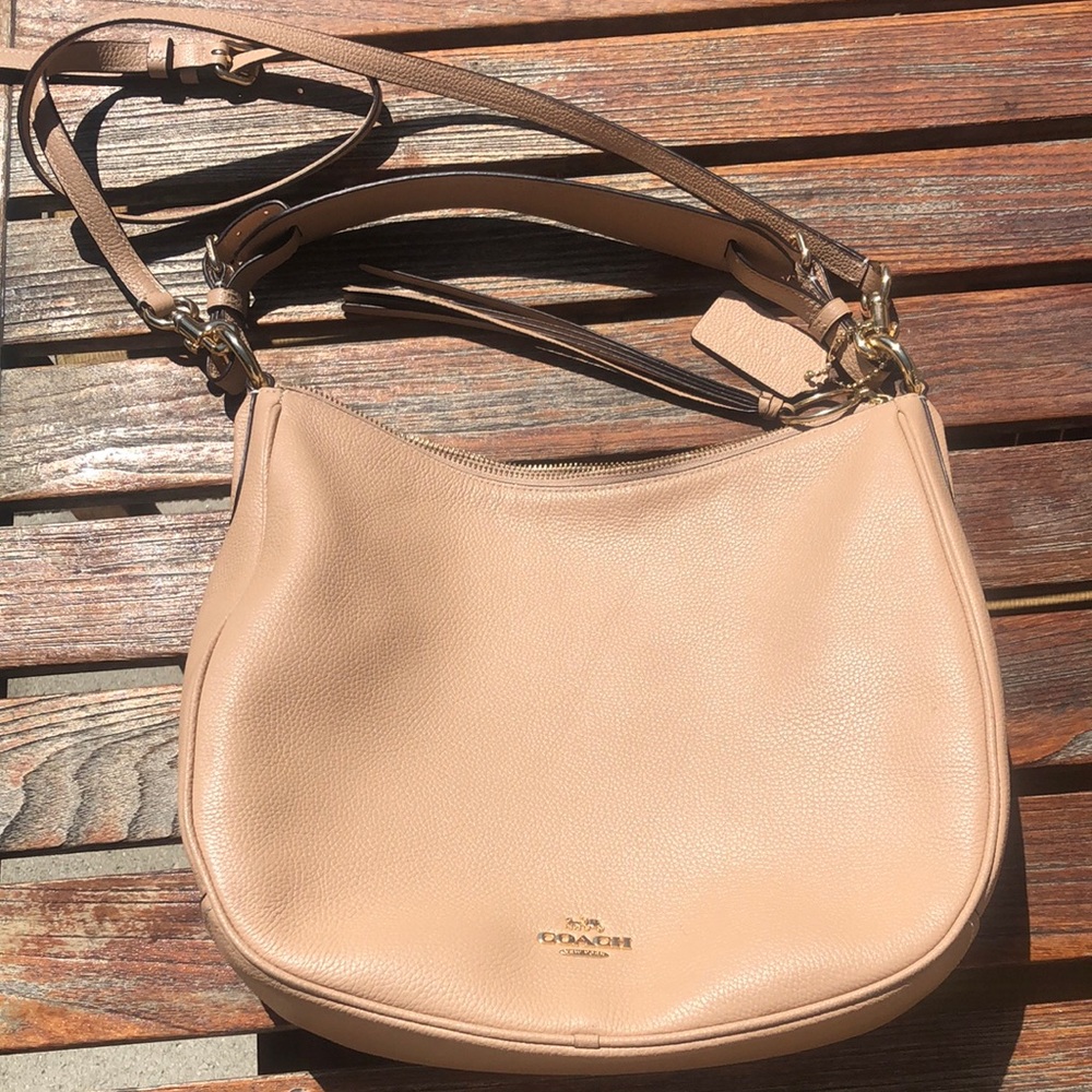 Women’s Coach Handbag, number:C2011-35593, Size: 11 1/2", Color:Tan
